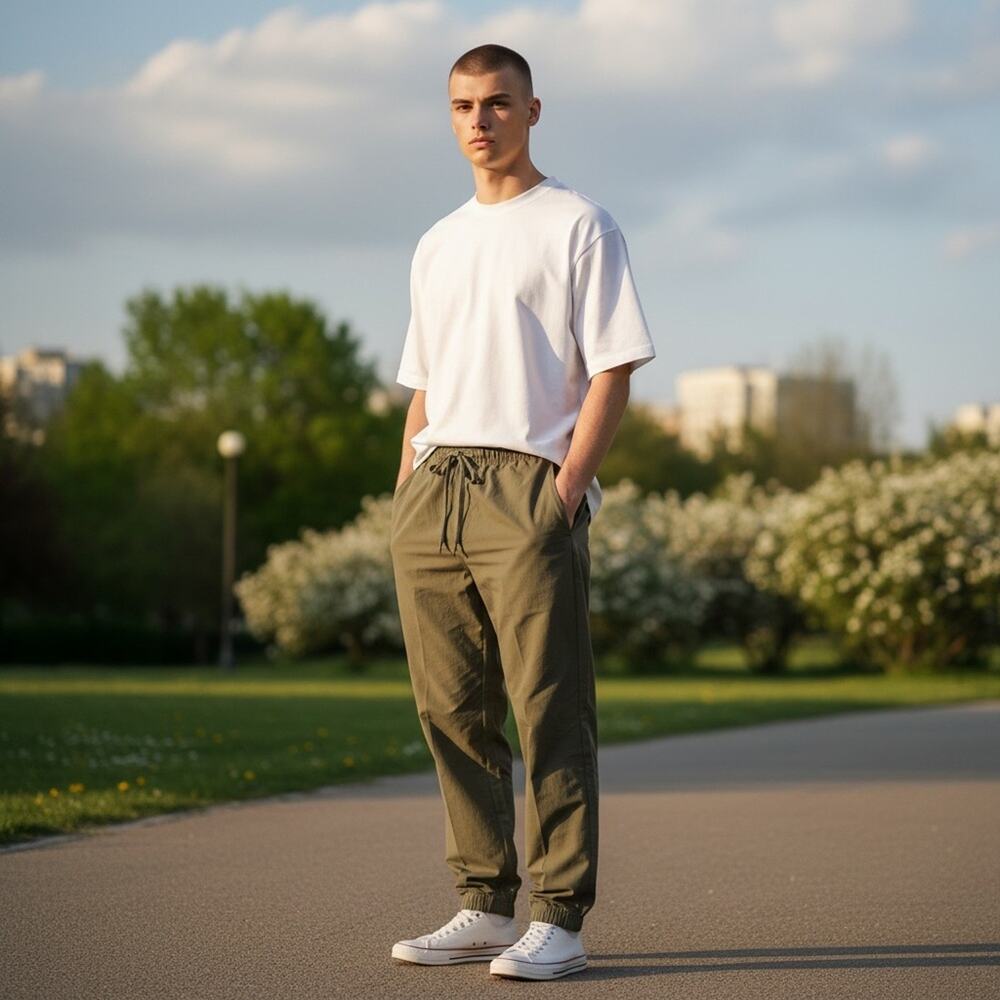 LAKE & TRAIL Men’s Small Green WOVEN OUTDOOR JOGGER Pant